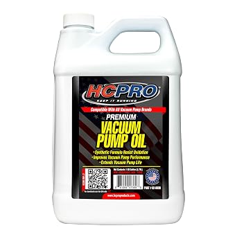 HCPRO HCVPO128 Super Premium Vacuum Pump Oil, 1 Gallon Universal Synthetic Refrigeration Oil, Non-Misting Formula for Optimal Pump Performance & Extended Life, Made in USA