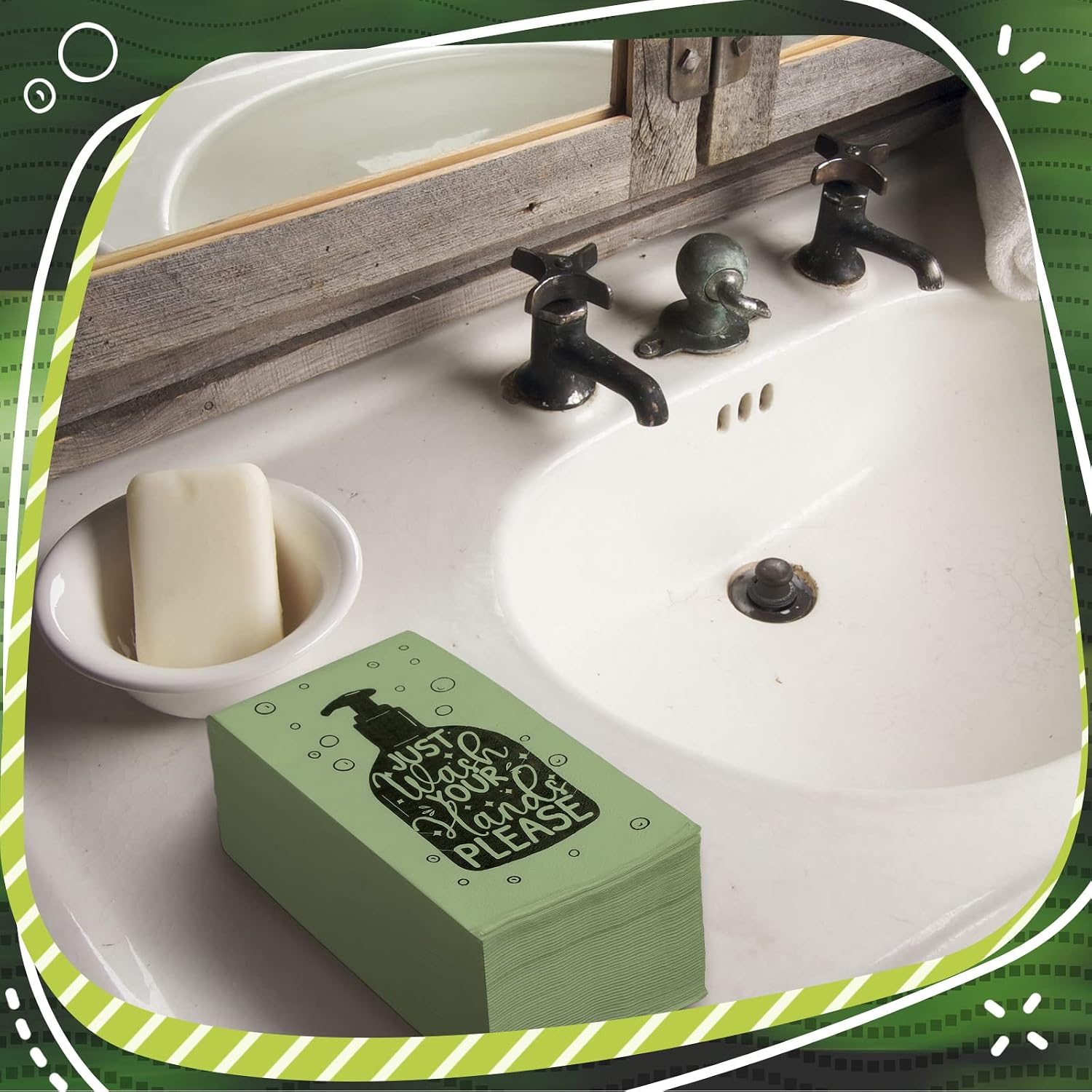 200 Pcs Paper Guest Towels Disposable Hand Towels Bathroom Guest Napkins Disposable, Sage Green image 2
