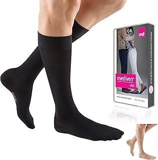 mediven Plus 30–40 mmHg Knee-High Open-Toe Compression Socks with Silicone Stay-Up Band
