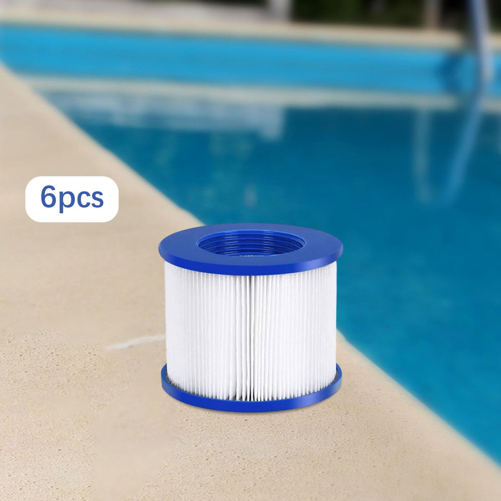 6 Piezas Cartuchos de Piscina Repuesto de Filtro Núcleo Profesional Filtro Central Fácil de Limpiar Compatible con Hidromasaje y Piscinas, 6 Piezas