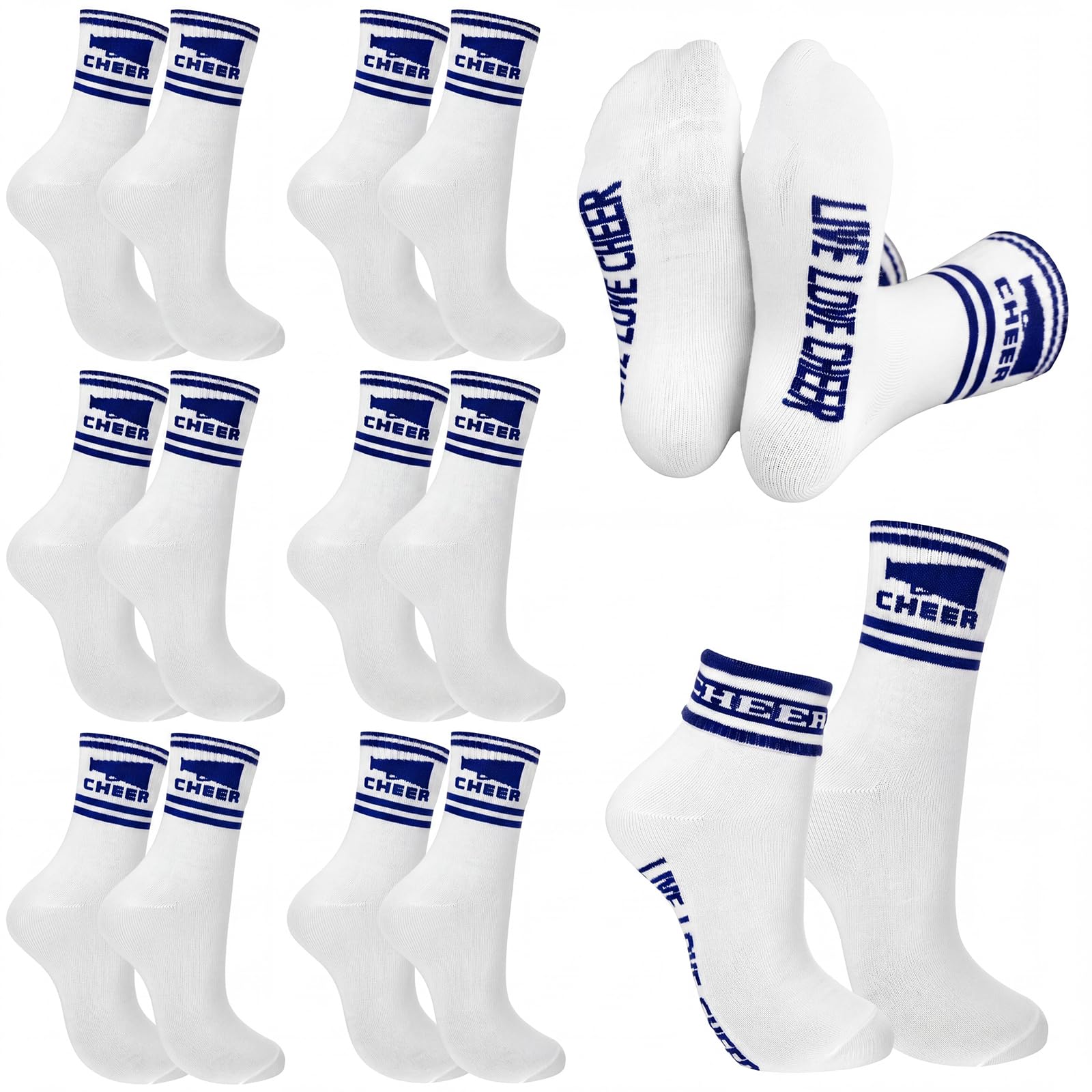 Unittype 6 Pairs Cheer Socks for Cheerleaders Spirit Day