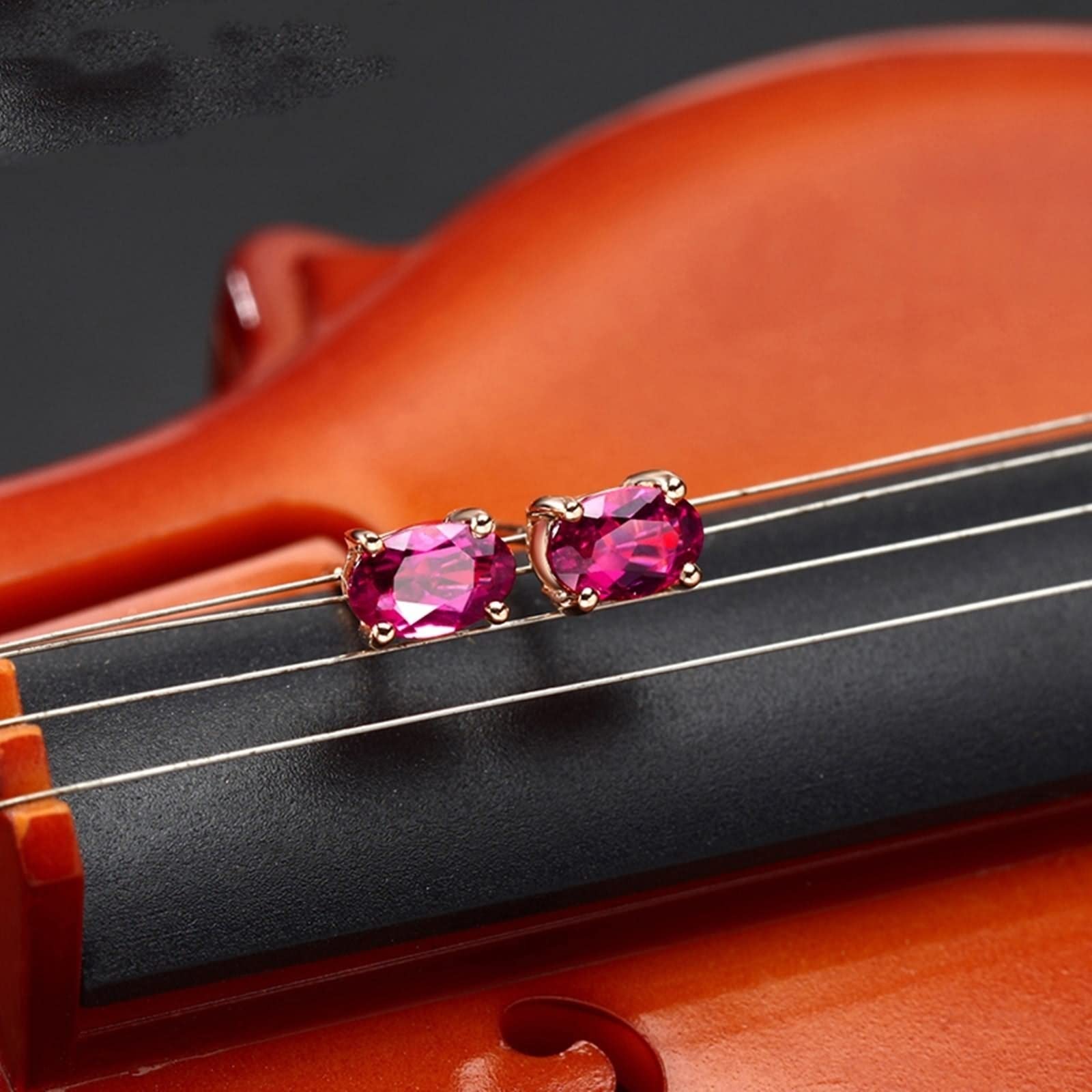 Epinki 18 Karat Rose Gold Au750 Ohrstecker Frauen, 1ct Turmalin Ohrstecker Nickelfrei Zart Design Solitär Ohrschmuck Echter Schmuck