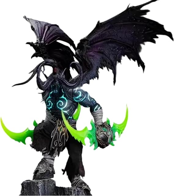 MEMORYTOYS 1/12 World of Warcraft Illidan the Demon Hunter-Black Corrupted Edition, Highly Detailed Articulated Collectible Figure for Adult Gamers & Fans-Action Figures