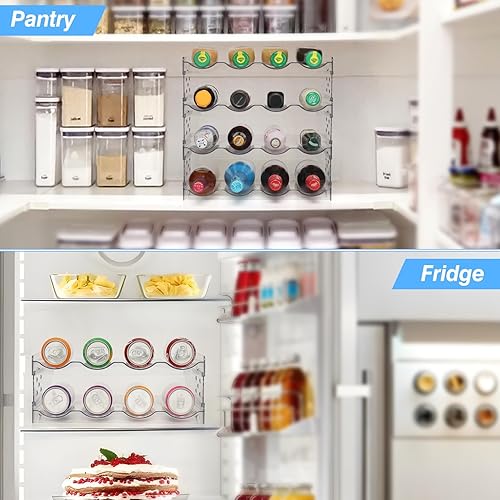 Miniatura 6 de Organizador de botellas de agua para gabinete, soporte apilable para botellas de agua, organizadores y almacenamiento de despensa de cocina,