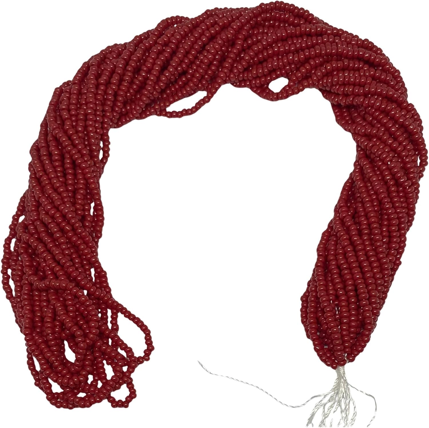 11/0 Glass Seed Beads, 12 String Hanks, Small Craft Beads, 2 mm (Burgundy)