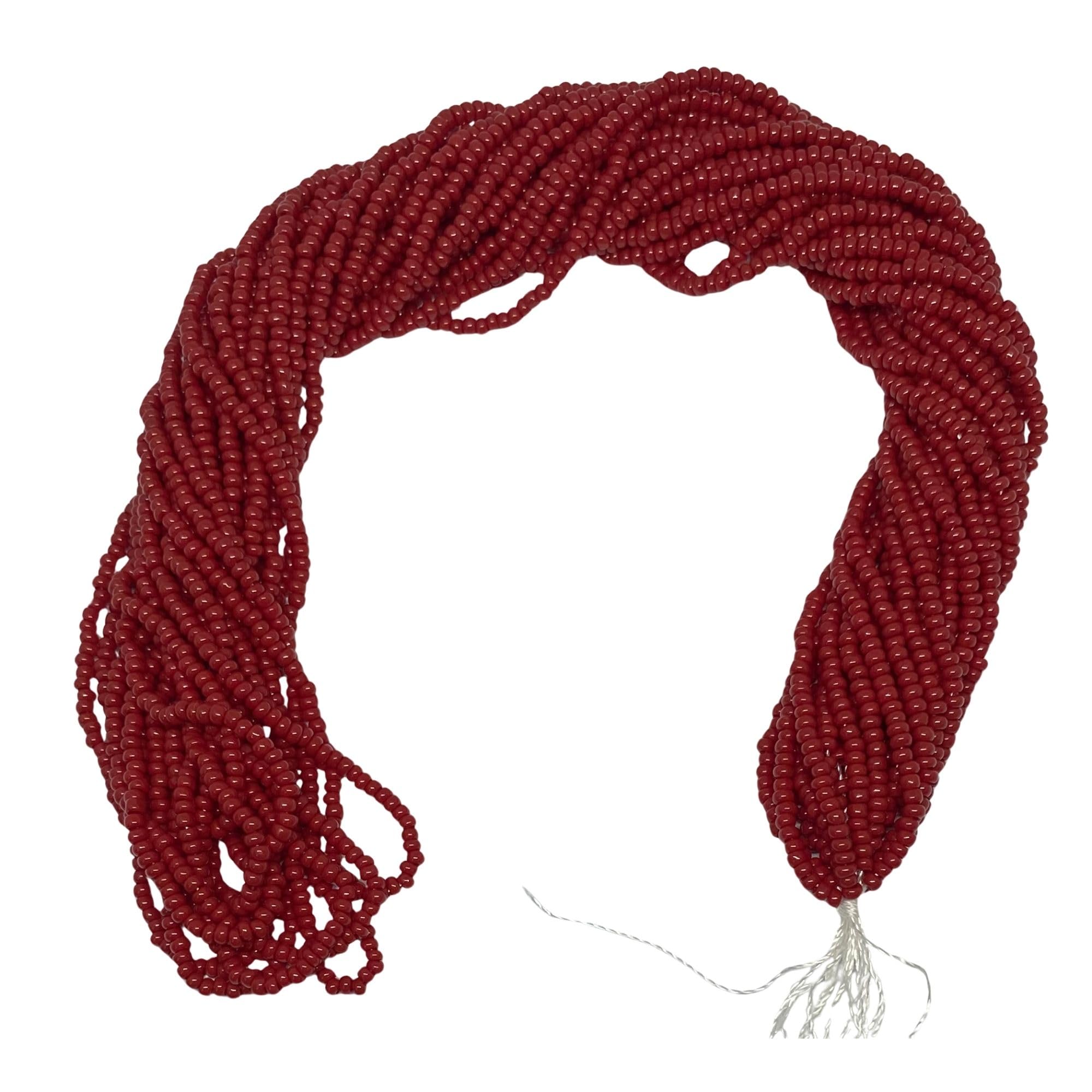 Photo 1 of 11/0 Glass Seed Beads, 12 String Hanks, Small Craft Beads, 2 mm (Burgundy)