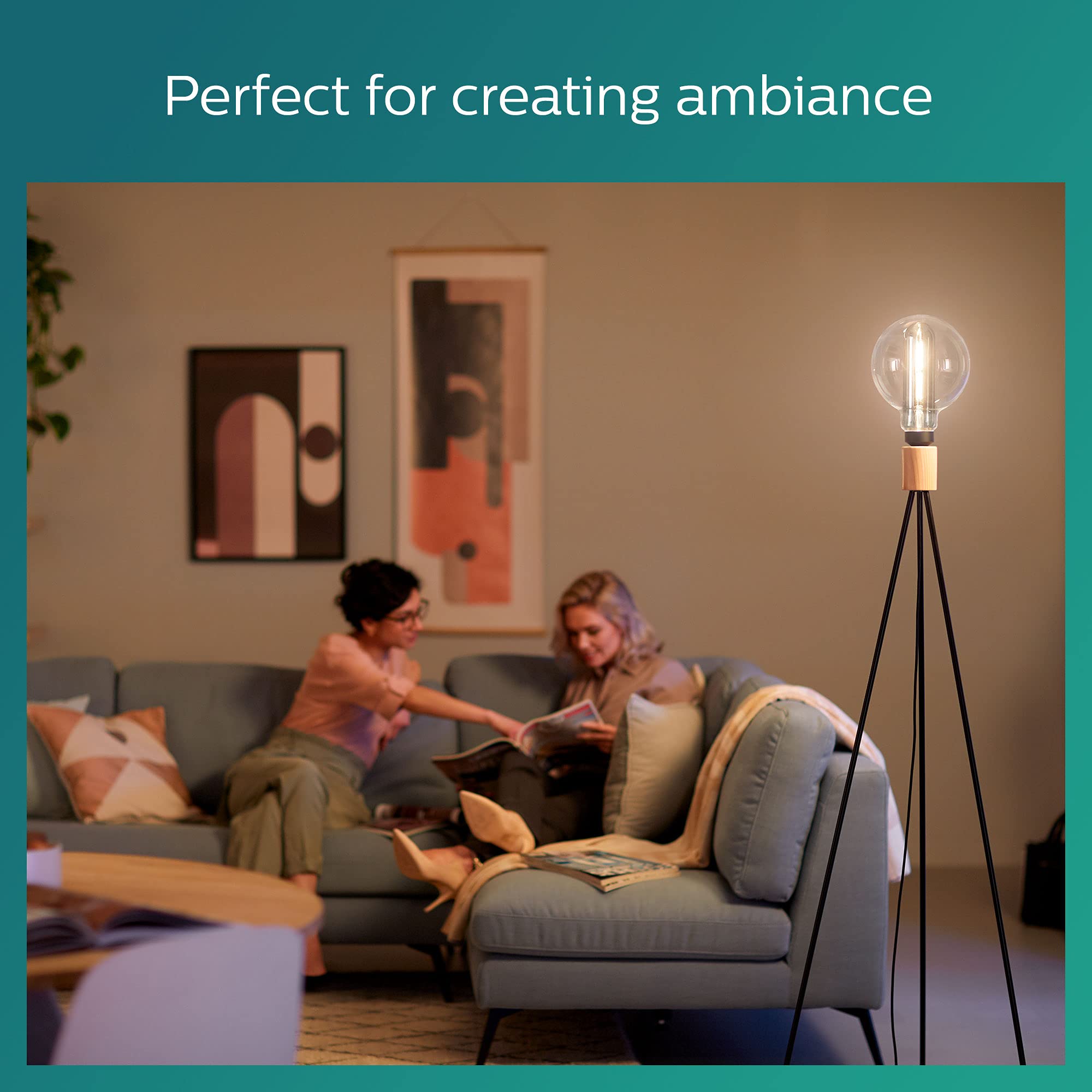 PHILIPS LED Lampadina, Globo, Flame, 6.5W-20WW, Dimmerabile, E27, 1 pezzo