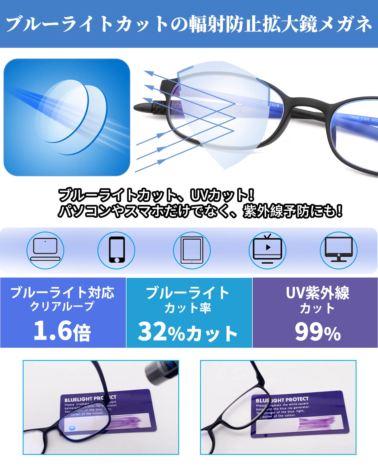 メガネ型拡大ルーペ 拡大率1.6倍 楽天市場】【楽天1位☆7冠達成！】メガネ型ルーぺ 拡大鏡 ルーペ