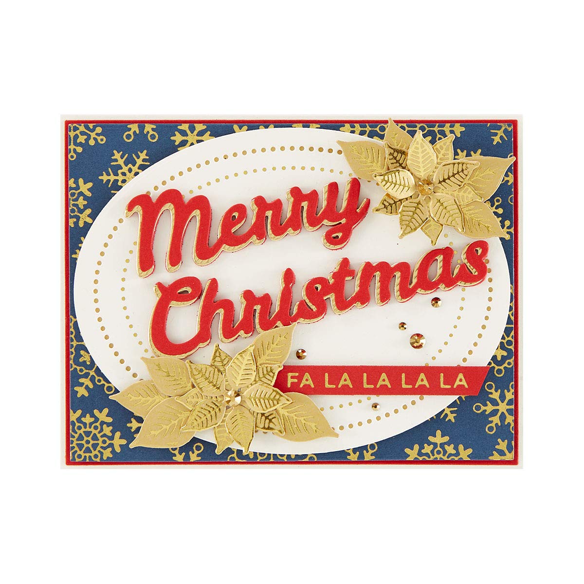 Spellbinders Poinsettia-Glimmer Hot Foil Plate & Die Set-Sparkling Christmas Collection, Metal, Large 5.7 x 5.3 cm, GLP-196
