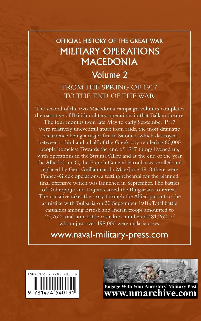 MACEDONIA VOL II: OFFICIAL HISTORY OF THE GREAT WAR OTHER THEATRES: Military Operations