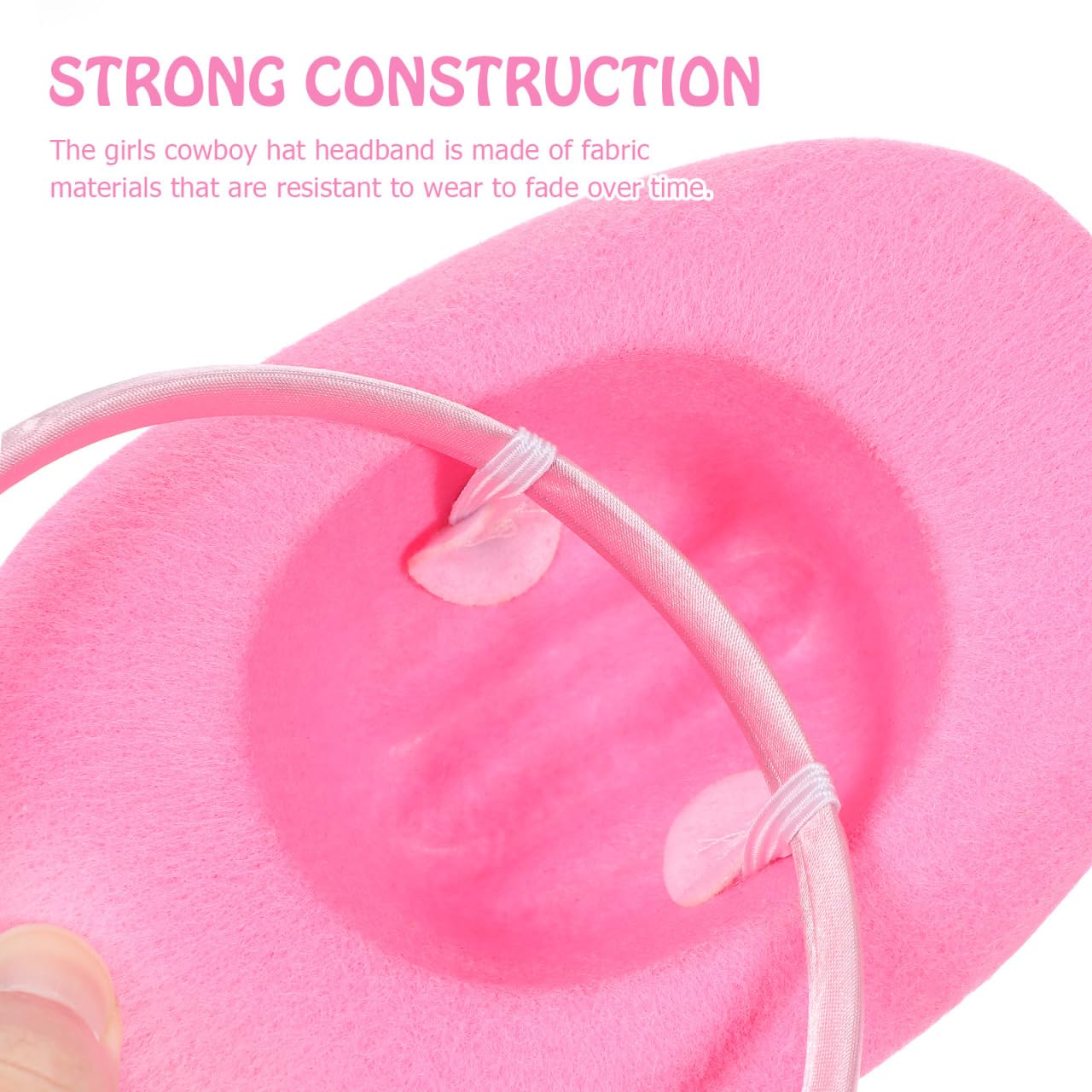 FRCOLOR 3Pcs Pink Cowgirl Hat Headband Tiny Cute Trendy Cowboy Mini Hat Headpieces Hair Accessories for Women Girls Tea Party Halloween Carnival Dress up - Image 3