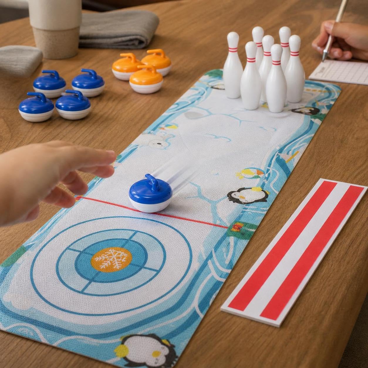 Juego Mesa para Niños con Tablero slizante Plástico y Goma con Anillos Objetivo y Líneas para Entretenimiento r en Casa Acuado para Regalos y Fiestas.