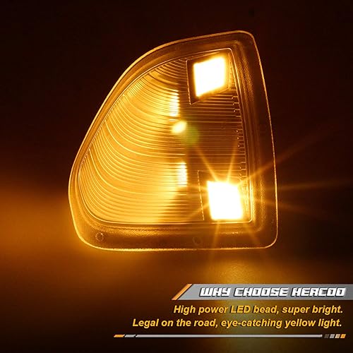 Miniatura 4 de HERCOO Luz LED de señal de giro para espejo lateral izquierda y derecha, lente de cubierta transparente para 68302828AA 68302829AA compatible con