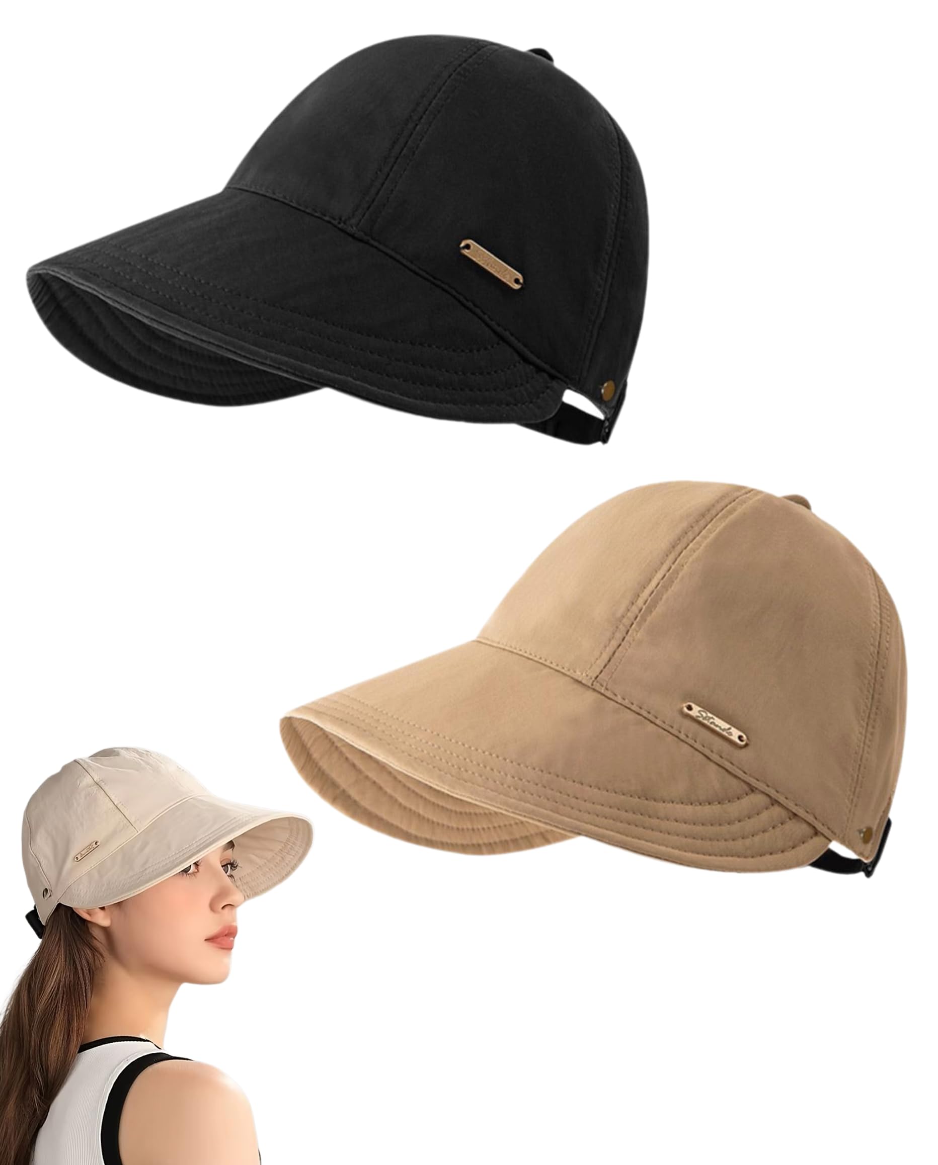 Cappello da donna a tesa larga con visiera parasole UPF 50+
