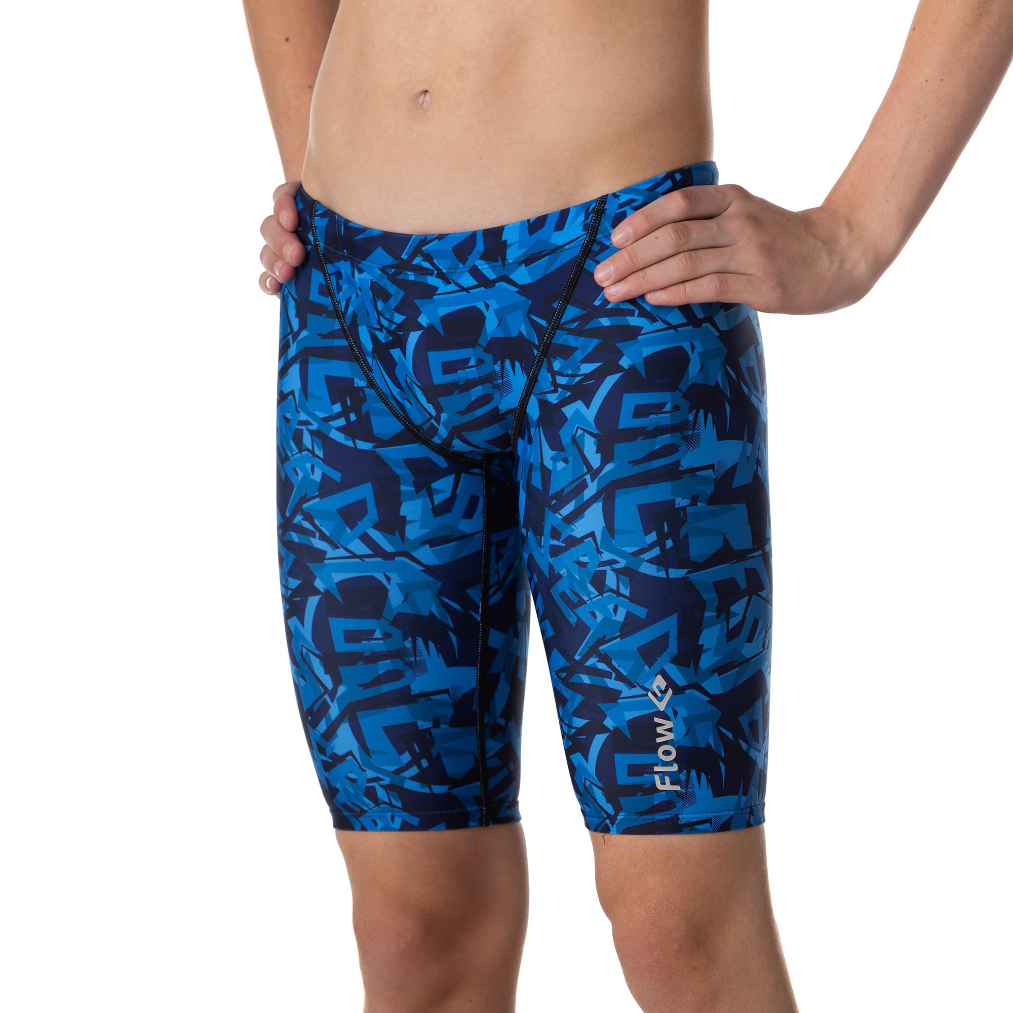 Flow Funky Jammers for Boys - Swim Jammer Swimsuit for Practice and Competition Swimming in Size 21 to 32