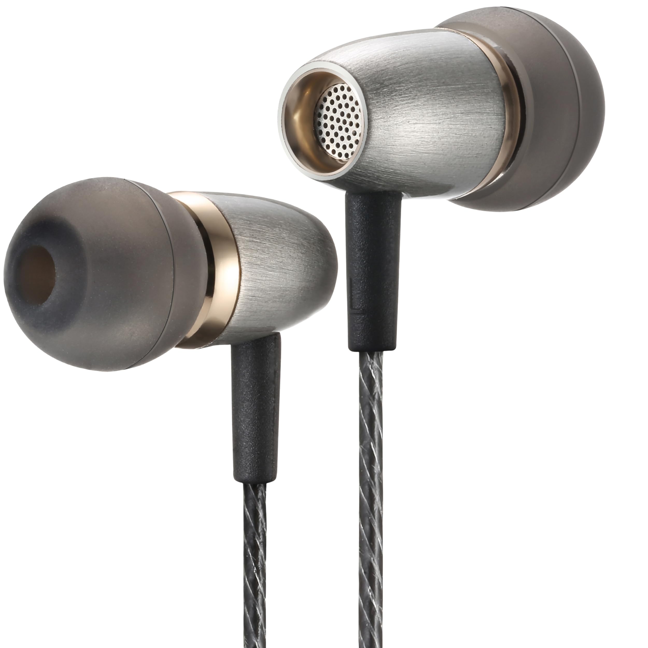 Betron AX3 Wired Earphones In‑Ear Headphones with Microphone, Noise Isolating Deep Bass HD Stereo Sound, Tangle‑Free 3.5 mm Jack Earbuds for Phone Tablet Laptop Gaming – Silver