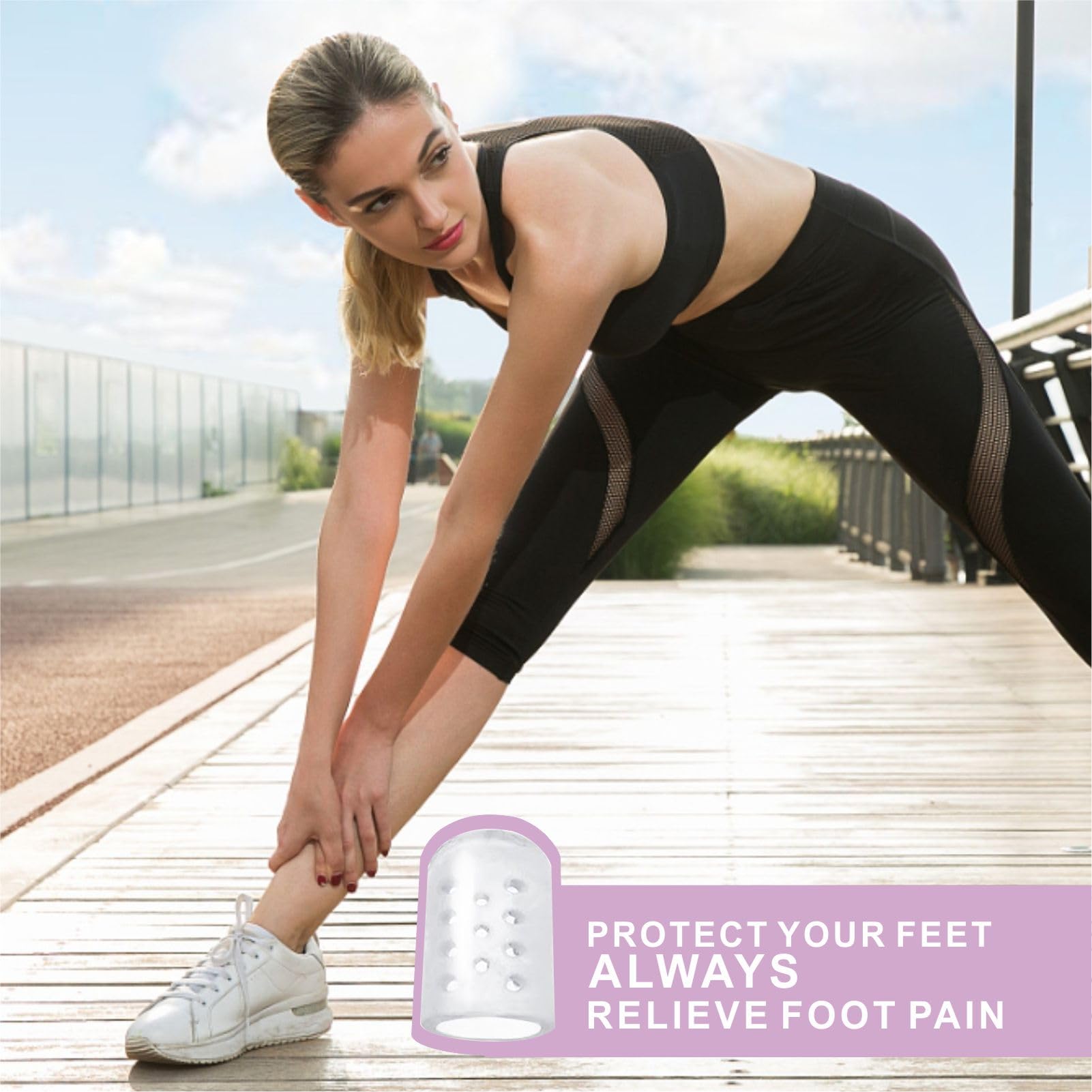 20 protezioni per dita dei piedi in silicone, anti-attrito, in gel, traspiranti, per uomini e donne, per calli, vesciche e sollievo dal dolore
