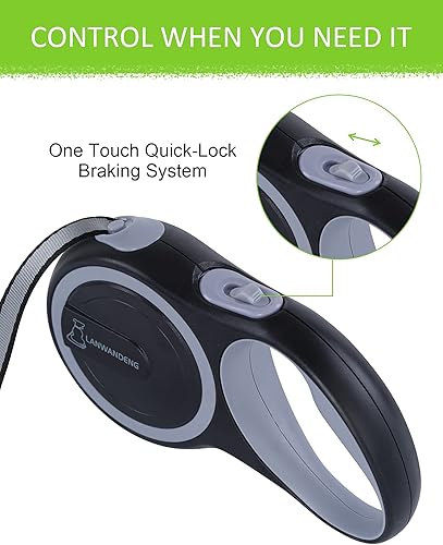 Miniatura 6 de Correa retráctil para perro de 26 pies a prueba de mordidas con 2 cuerdas de alambre resistentes antimasticación, correa de perro sin enredos de 360