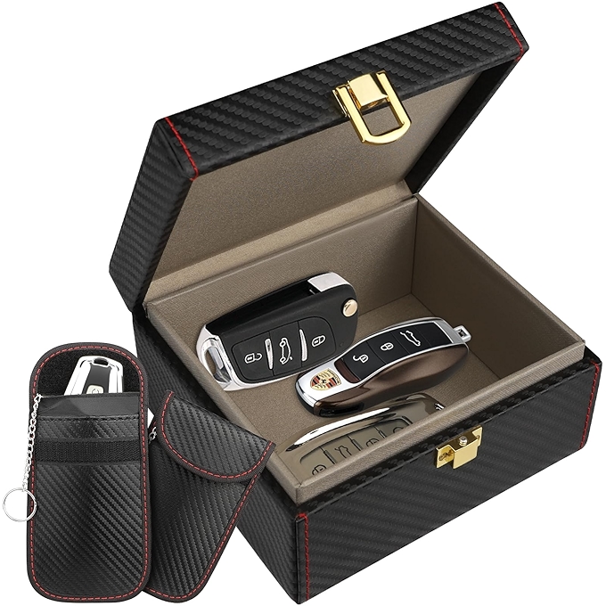 防盗汽车钥匙法拉第盒（带2个法拉第袋）