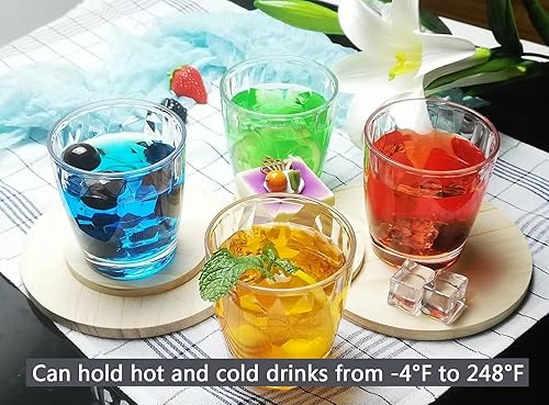 Miniatura 9 de 6 vasos irrompibles de plástico Tritan de 10 onzas, aptos para lavavajillas, sin BPA, pequeños vasos de jugo acrílico para niños, vasos de agua de