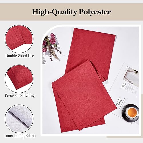 Miniatura 3 de Mebakuk - Camino de mesa de granja de lino de estilo arpillera grande, suave y resistente al agua, camino de mesa decorativo de tela para bodas al