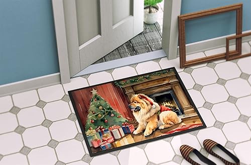 Miniatura 4 de Caroline's Treasures DAC2634MAT Chow Chow - Tapete de Navidad acogedor para puerta delantera, para interiores y exteriores, para entrada,