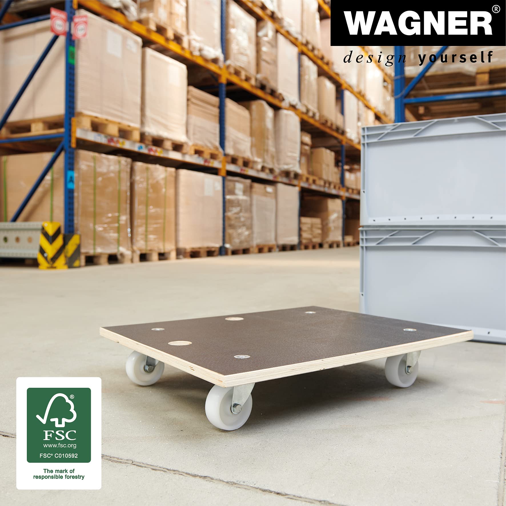 Wagner Transporthulp MM 1103 - 59x49cm - 250kg - Hout - Antislip