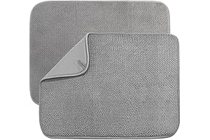 2-Pack Microfiber Dishrack Mat for Fast Kitchen Counter Drying