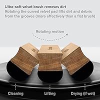 Vista 4 de Boundless Audio Cepillo limpiador de discos - Cepillo de vinilo de terciopelo - Accesorios para tocadiscos para limpieza de vinilo