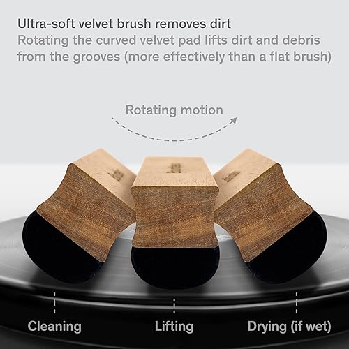 Miniatura 4 de Boundless Audio Cepillo limpiador de discos - Cepillo limpiador de vinilo - Cepillo de vinilo de terciopelo - Accesorios para tocadiscos - Cepillo