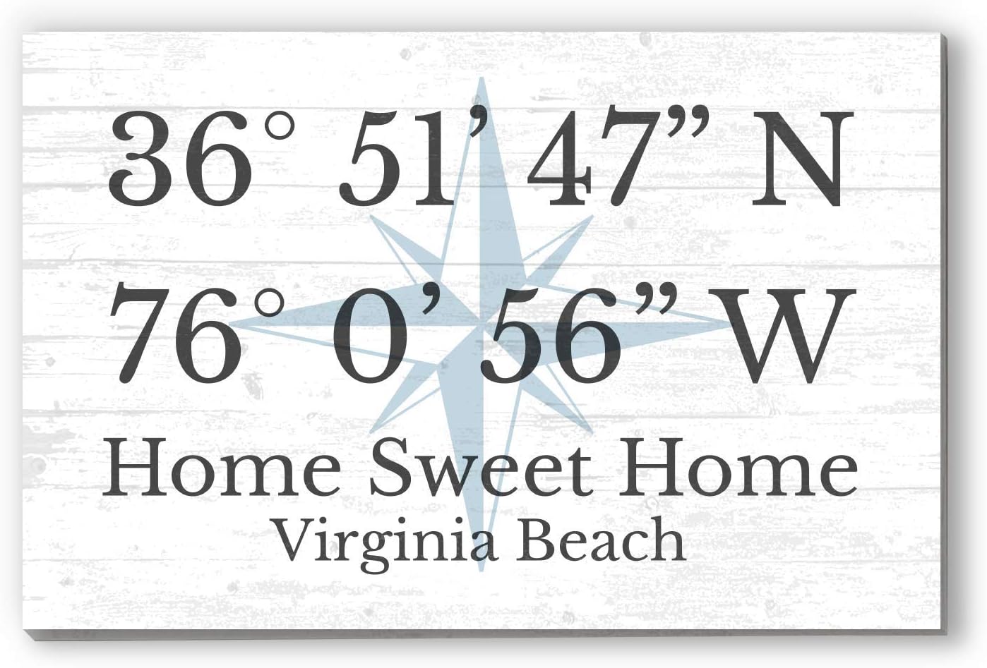 GPS Sign – Personalized Coordinates Latitude Longitude Compass Wall Art – Custom Location Wood Plaque for Beach House, Lake Home, or Special Place – 16.5" x 10.5" (Compass GPS Sign)