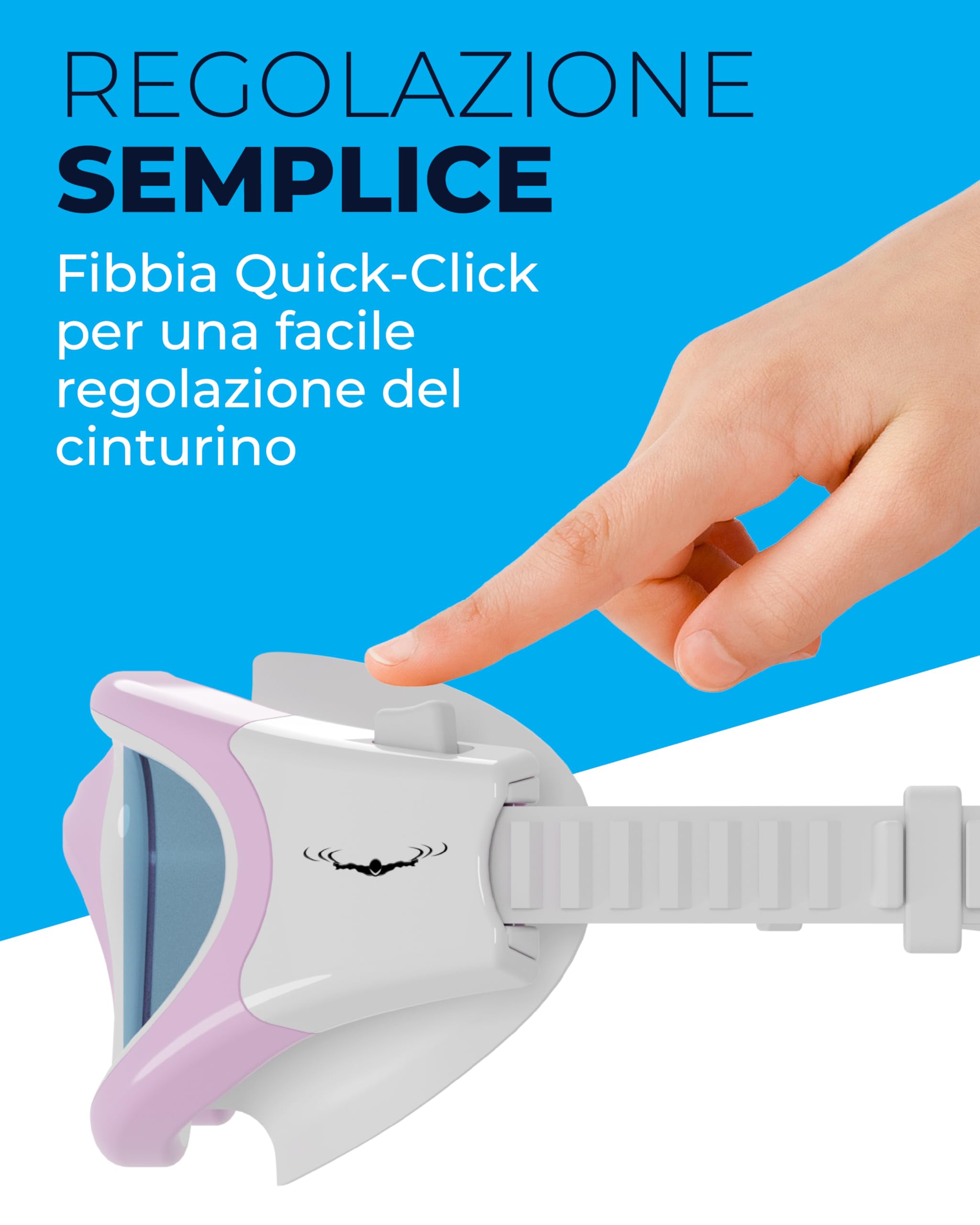 AqtivAqua Occhialini da Nuoto, DX Vista Ampia Occhiali da Piscina per Adulti Uomini Donne, Antiappannanti e Senza Perdite