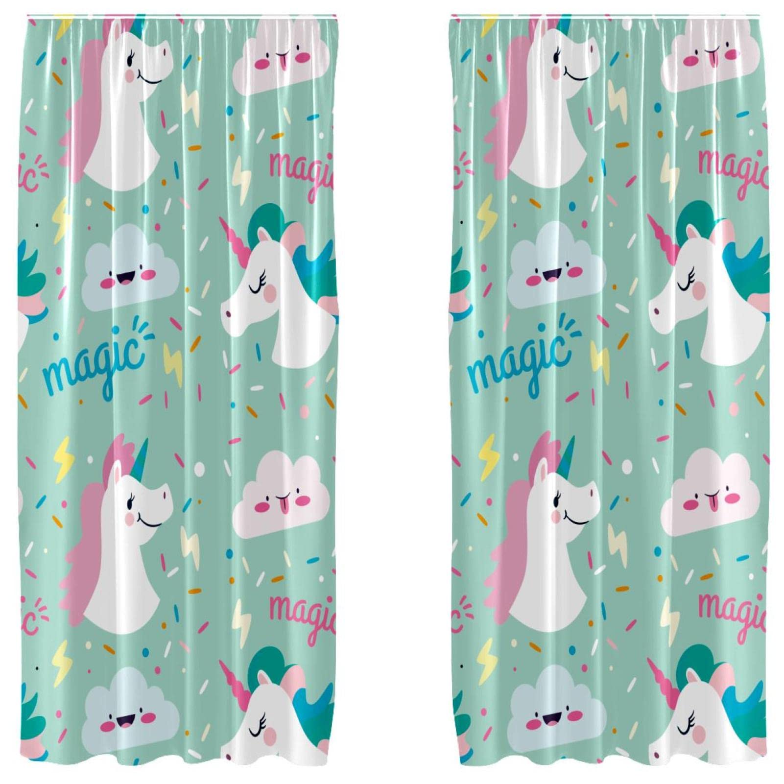 Cortinas infantiles de unicornio para crear un dormitorio de nubes mágicas y descanso