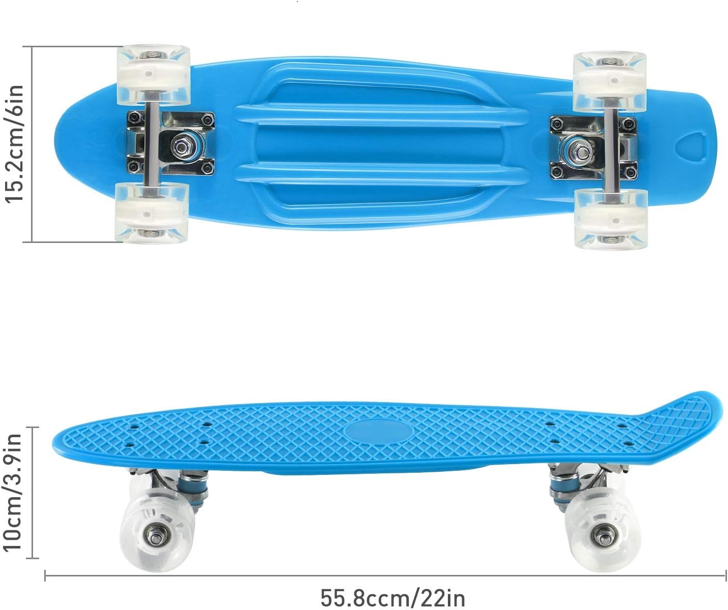 Gpeng Skateboards Complete 22"/31" Mini Cruiser Retro Skateboard for Kids Boys Youths Beginners
