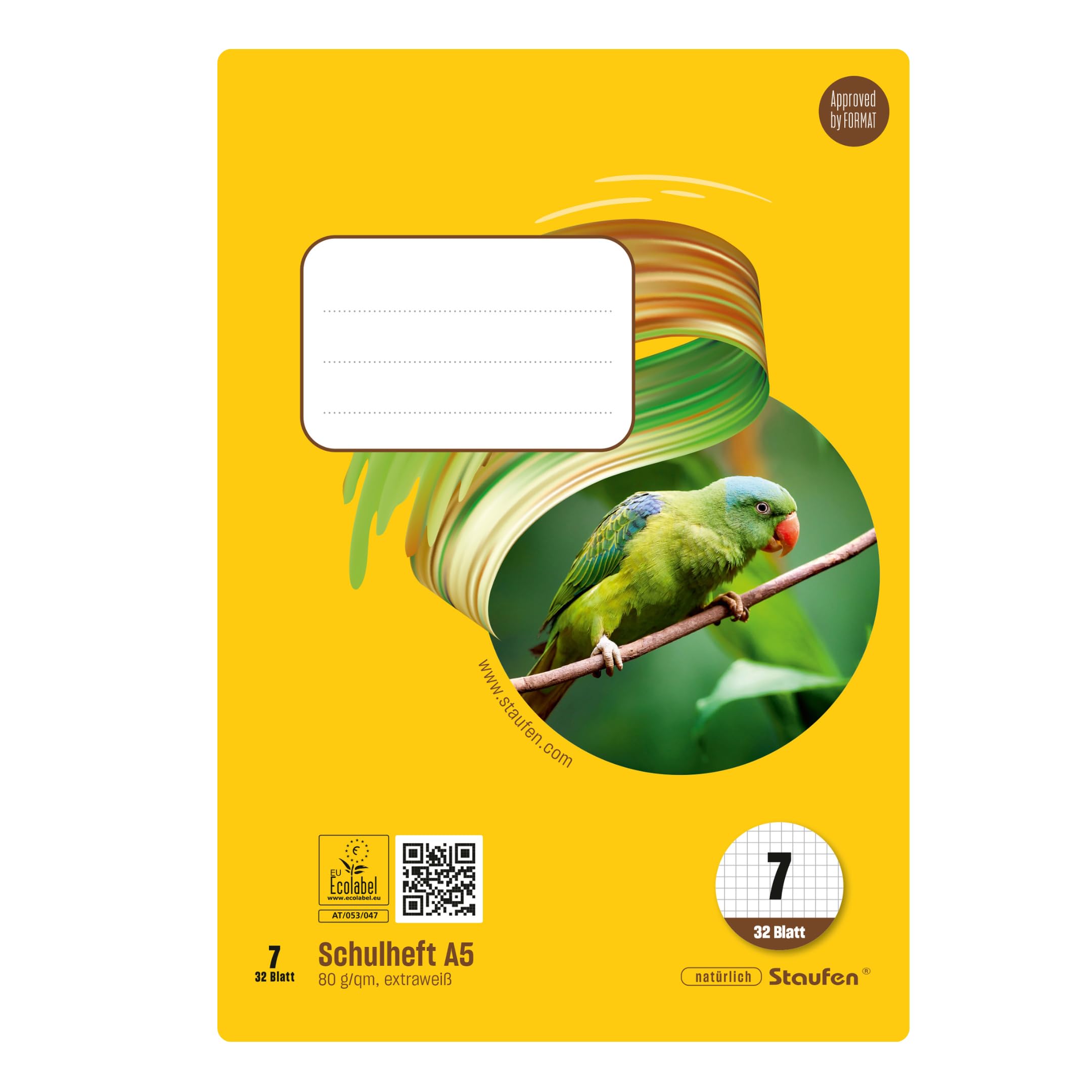 Style Schulheft - 10 Hefte à 32 Blatt, DIN A5, 80 g/m², kariert 7 mm | Lineatur 7, hochwertiges Papier, ausgezeichnet mit dem EU Ecolabel, praktische Details