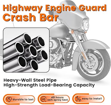 Chrome Engine Guard Highway Bar Crash Bar for Harley Davidson Touring Road King Street Glide Electra Glide CVO and Trike Models 1997-2008