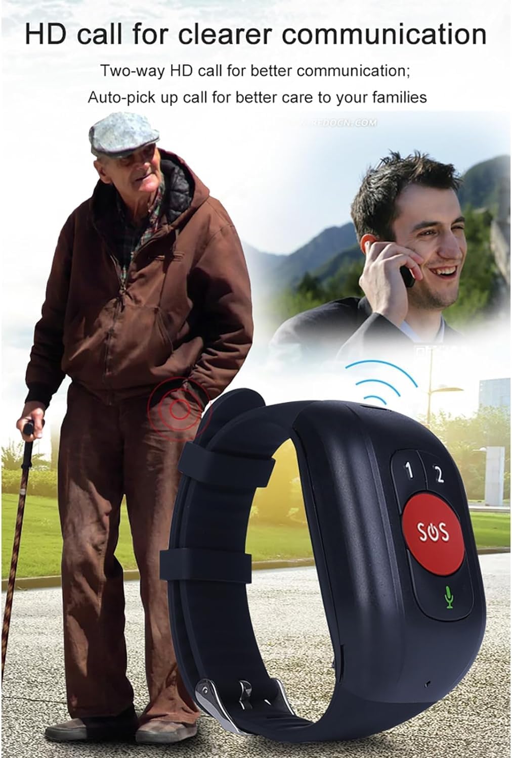 Localizzatore GPS 4G Per Anziani E Demenza, Localizzatore Personale, Braccialetto Anti-smarrimento, Chiamata Rapida, Allarme Caduta, Promemoria Farmaci, Citofono Vocale, Adatto Per Autismo, Bisogni S