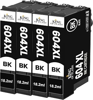 KING OF FLASH 604XL Ink Cartridges Replacement for Epson 604 XL for Epson Expression Home XP-2200 XP-2205 XP-3200 XP-3205 XP-4200 XP-4205, Epson Workforce WF-2910DWF WF-2930DWF WF-2935DWF WF-2950DWF