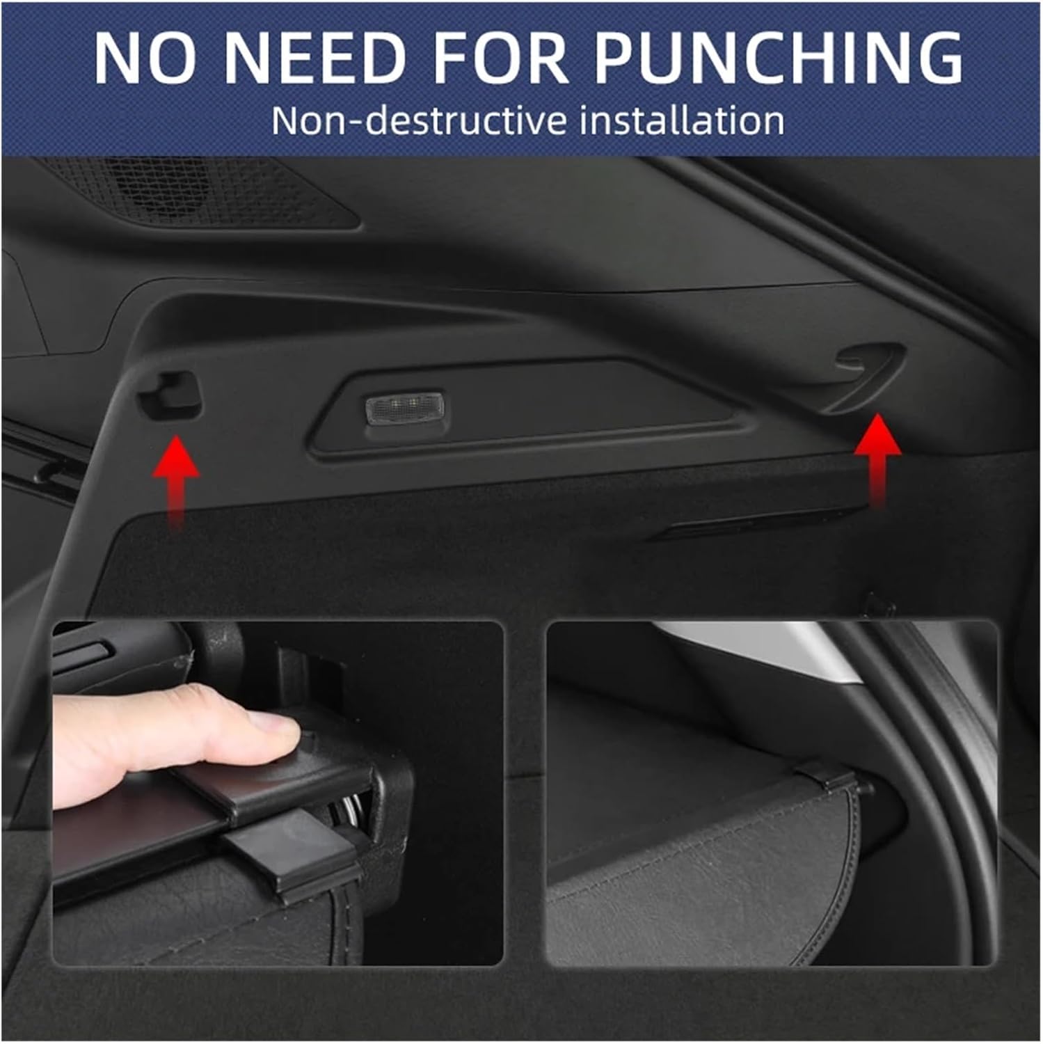 Retractable Trunk Cargo Cover Parcel Rack Anti-Peeping Shield Privacy Auto Interior Accessories Compatible with Cadillac OPTIQ 2024 2025(Leather)