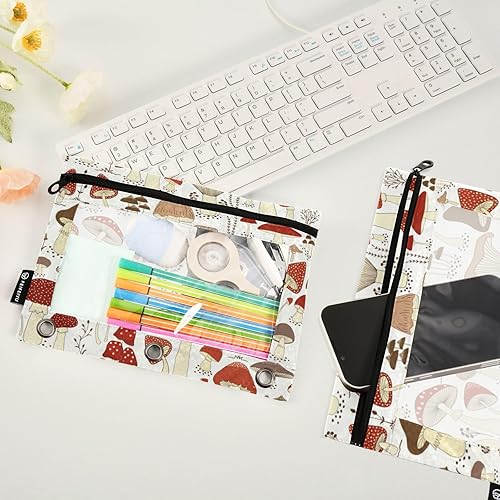 Miniatura 4 de Estuche para carpeta de archivos de bayas de hongos salvajes, bolsa resistente para carpetas de 3 anillas, ventana transparente, oficina,