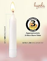 Vista 3 de Hyoola White Candles - Candelabros cortos de 4 pulgadas (3.9 in), 3 horas de tiempo de combustión (paquete de 72), fabricación europea