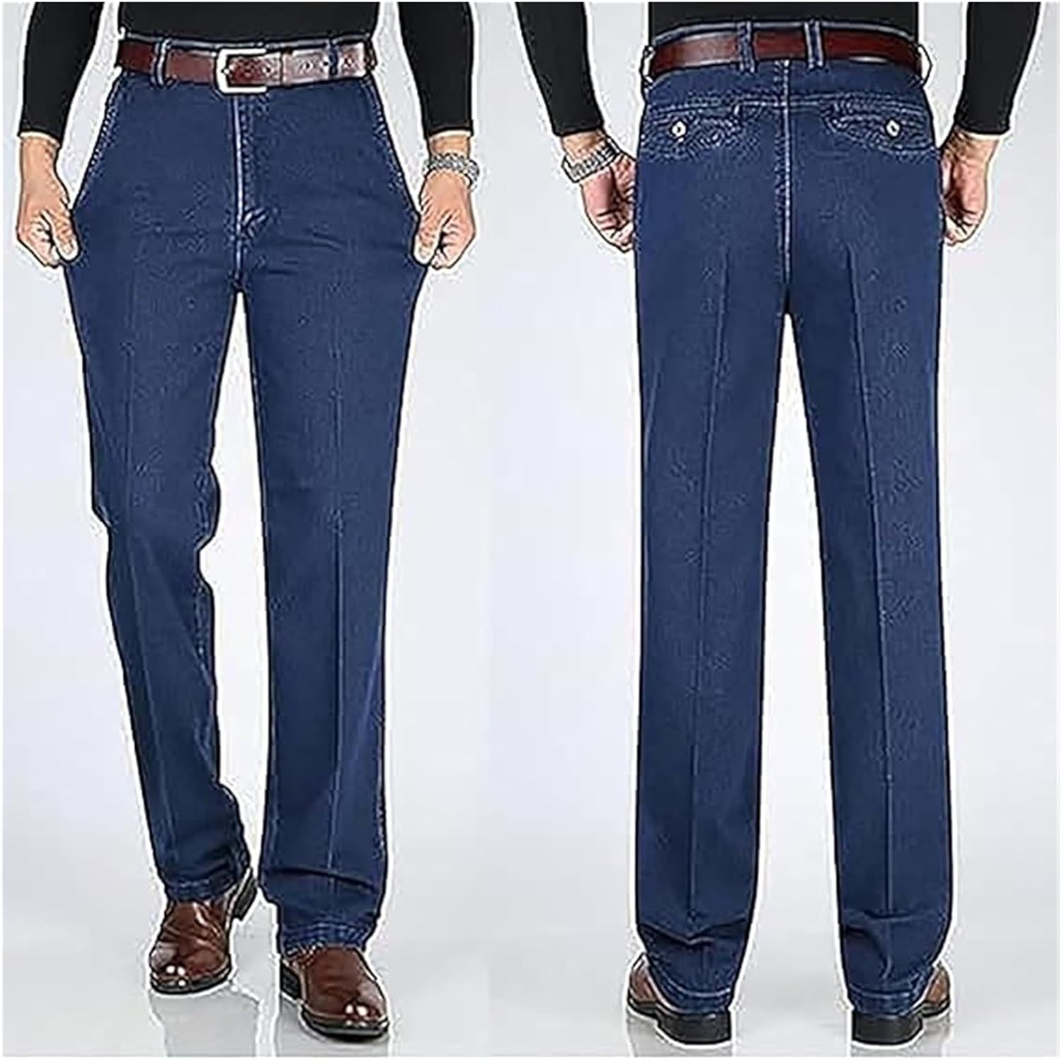 Jeans For Older Men, Big And Tall Jeans For Mens Over 60 Business Casual Denim Stretch Pants