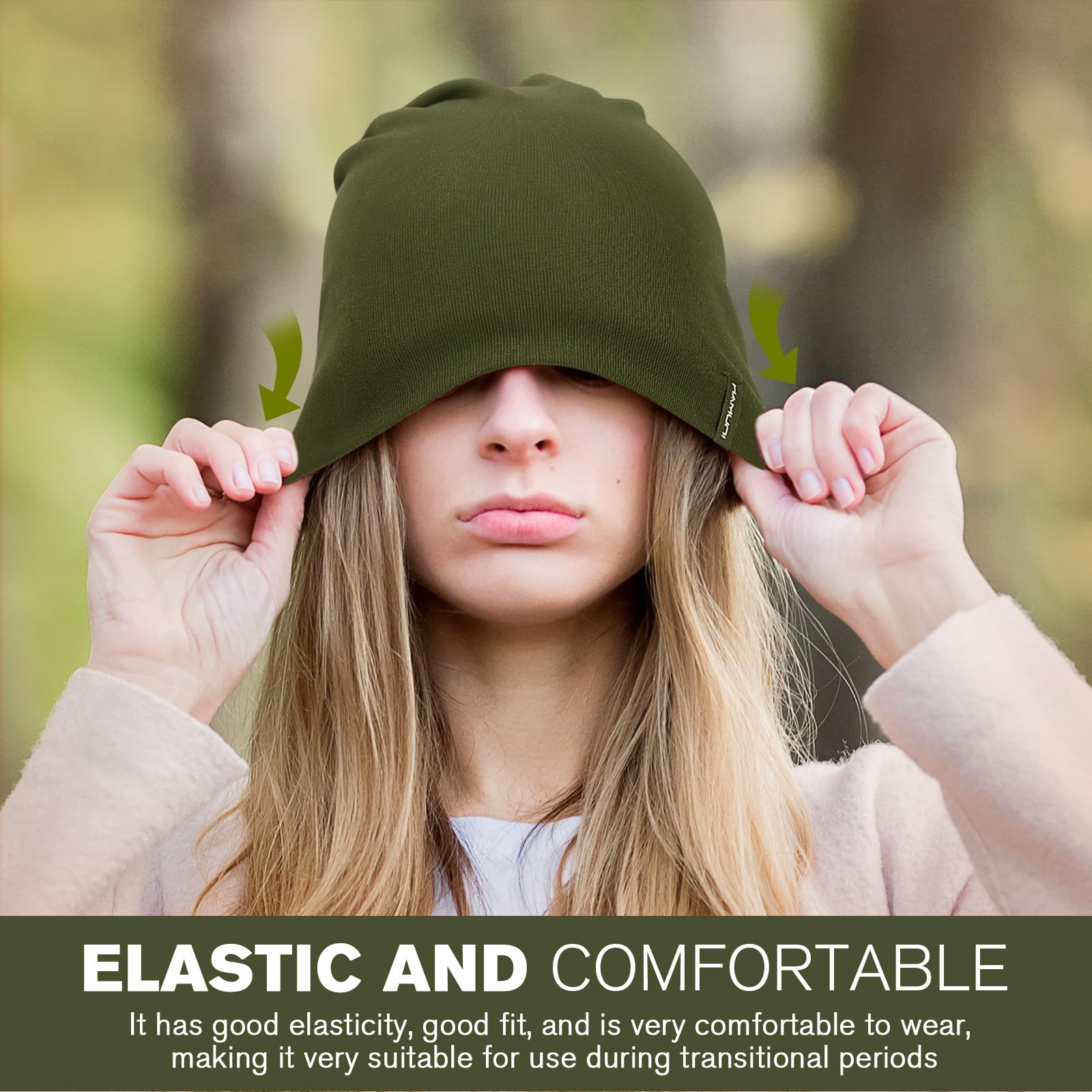 HAMUNI Slouchy, berretto da donna, comodo, in cotone, a doppio strato, morbido, antivento, sottile, classico, alla moda, perfetto per l'uso quotidiano e le mezze stagioni