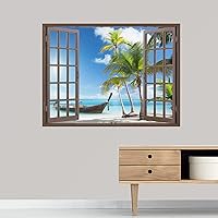 Vista 16 de IDEA4WALL Adhesivo mural removible para pared, cielo azul, vibrante, verano, montaña, valle, naturaleza, desierto, arte moderno, paisaje, colorido