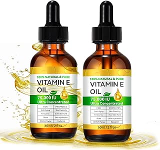 Vitamin E Oil for Scars 2.02 FL OZ 2Pack - All Natural & Vegan Skin Moisturizer