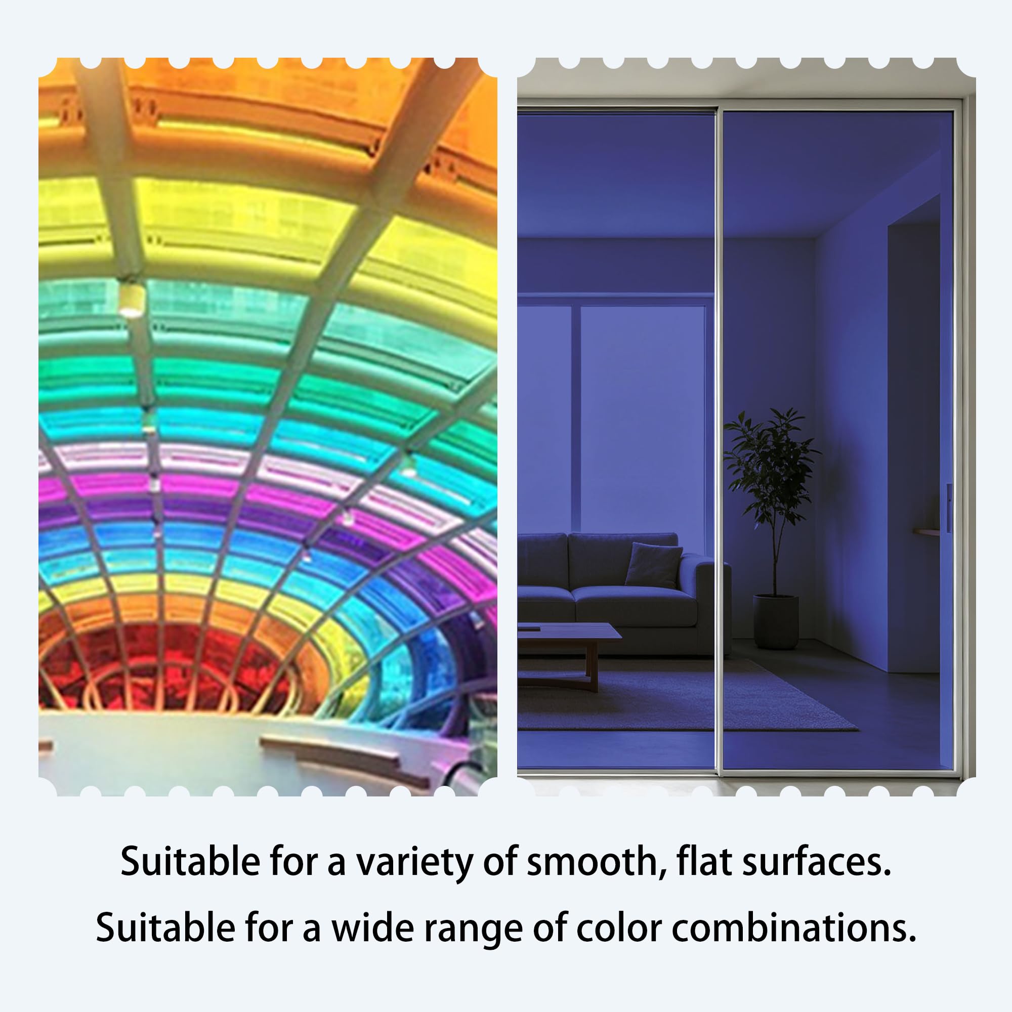Película Decorativa de Color para Ventanas Protección UV 60x80cm Azul