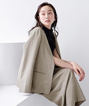 Cen. リネンライク リボンジャケット ベージュ Cen. リネンライク リボンジャケット ベージュ