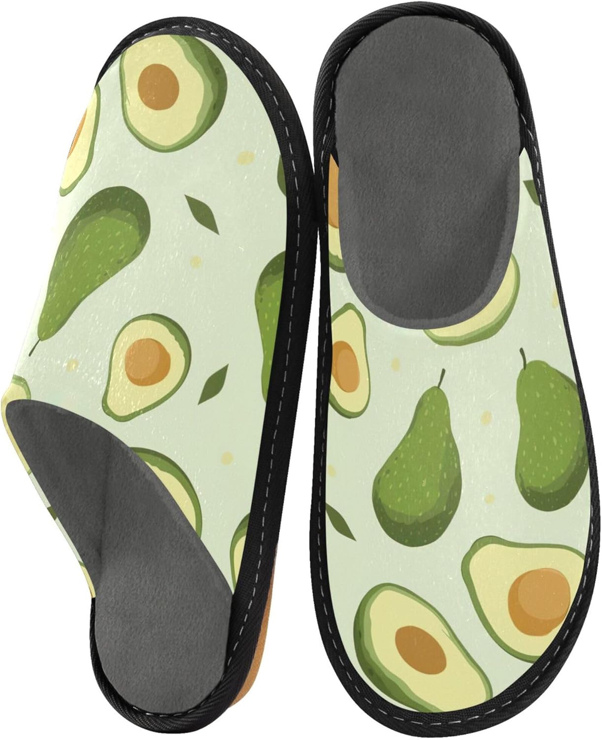 Funny Avocado Fruit House Slippers – Cozy Fuzzy Slippers for Guests, Washable & Disposable, Perfect for Shoeless Home, Spa & Hotel Use A112242