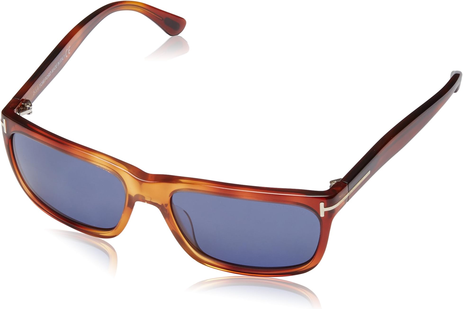 Tom Ford Rectangular Sunglasses TF337 Hugh 52B Light Havana FT0337