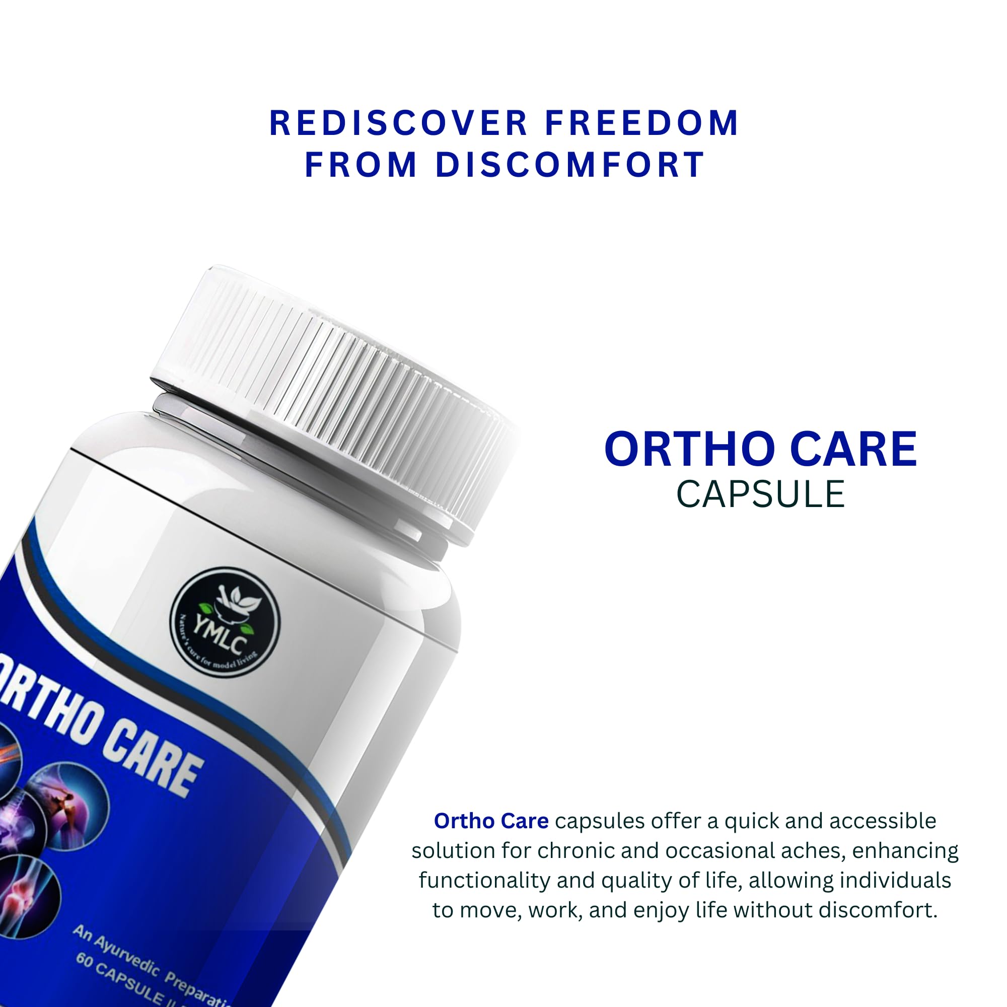 Ortho Care Ayurvedic Joint Support Supplement, Pain Relief capsule for Body, Back, Knee, Legs, Shoulder and Muscle pain | For Men & Women | Helps in Overall Body Bone Health | No Side Effects (Pack of 1) 60 Capsules — Amazon image 4